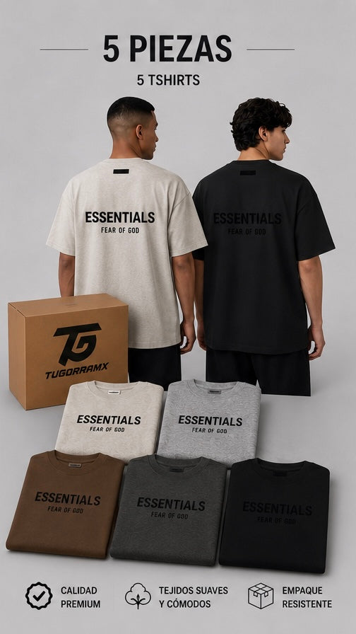 LOTE 5 PLAYERAS ESSENTIALS S22