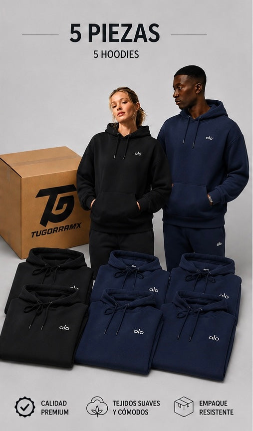 LOTE 5 HOODIES Y SUETER  ALO YOGA
