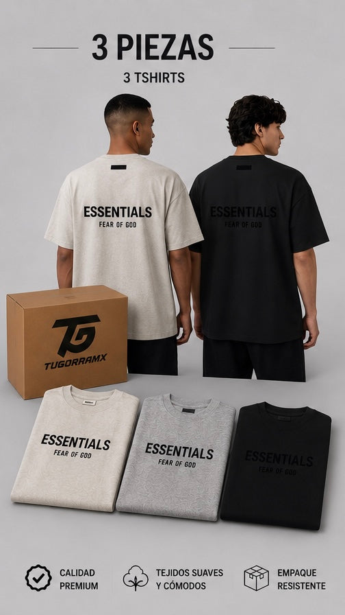 LOTE 3 PLAYERAS ESSENTIALS S22