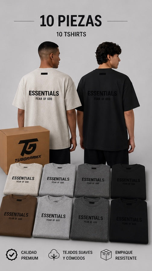 LOTE 10 PLAYERAS ESSENTIALS S22