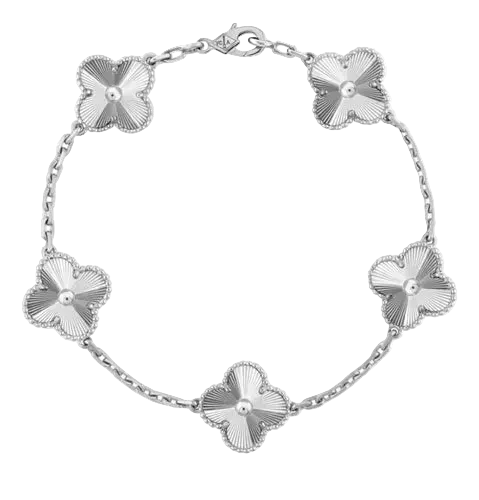 PULSO VAN CLEF PLATA .925 BAÑADAS EN ORO 18 KILATES FULL SET