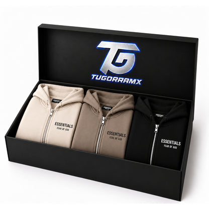 LOTE 3 HOODIES ESSENTIALS ZIP S25