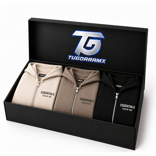 LOTE 3 HOODIES ESSENTIALS ZIP S25
