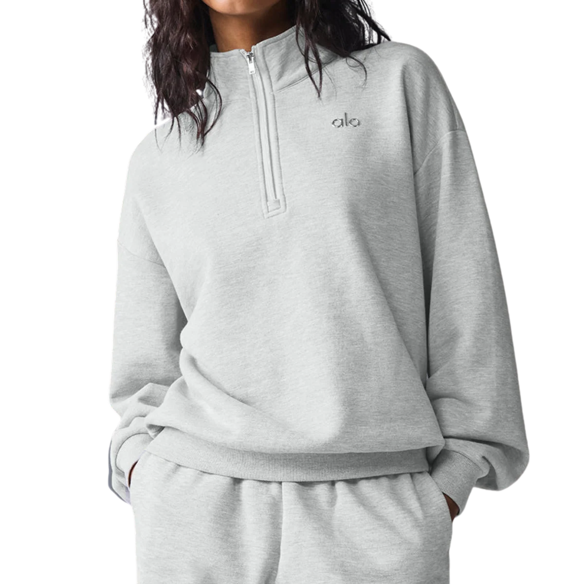 HOODIE ALO ZIP GRIS