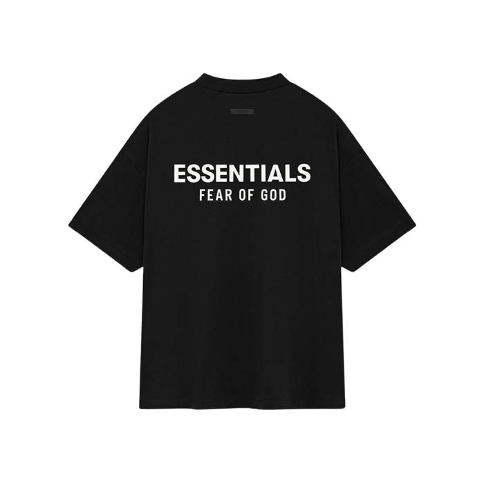 TSHIRT ESSENTIALS SS25 NEGRA CON LETRAS BLANCAS
