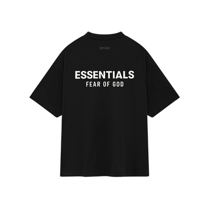 TSHIRT ESSENTIALS SS25 NEGRA CON LETRAS BLANCAS