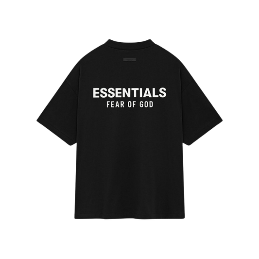TSHIRT ESSENTIALS SS25 NEGRA CON LETRAS BLANCAS